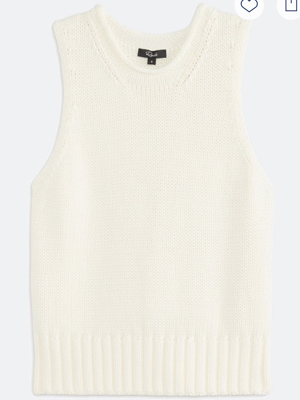 Rails Bondi Sweater in White / Ivory Knit Sleeveless Crewneck Vest